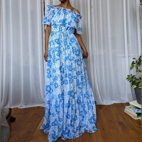 NWT Resortwear Blue Floral Maxi Dress - All Things Mochi | Size Small - Picture 8 of 9
